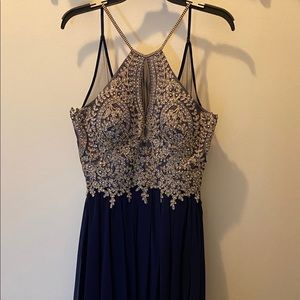 Short High-Neck Dave and Johnny Homecoming Dress